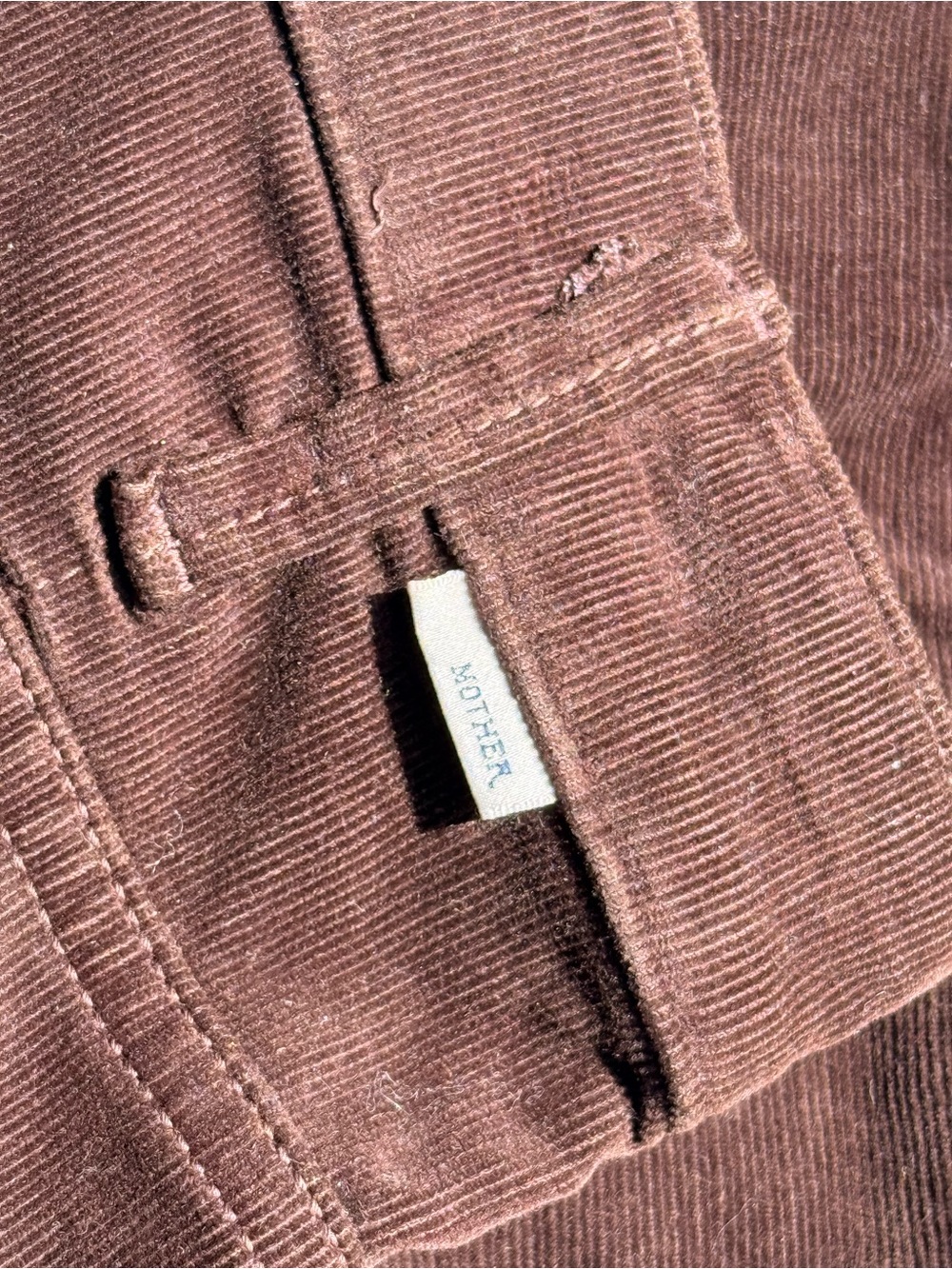 MOTHER women’s Hustler Ankle Fray Corduroy brown pants. - Picture 9 of 13